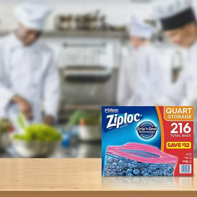 Ziploc Storage Quart Bags with New Stay Open Design, 216 ct. thumbnail 2