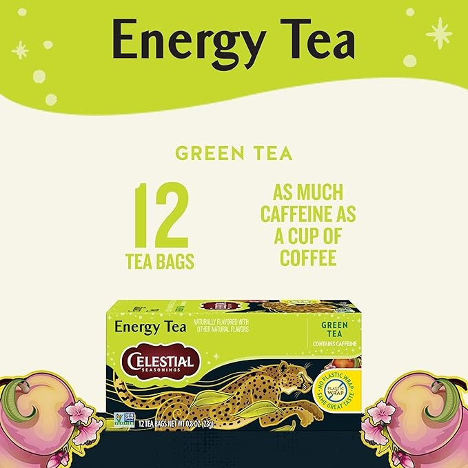Celestial Seasonings Energy Green Tea, Caffeinated, 12 Tea Bags Box (Pack of 6) thumbnail 3