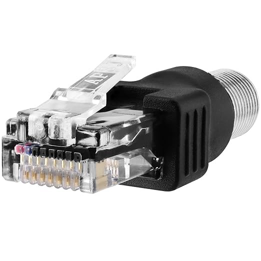 RF to RJ45 Converter Adapter, 2 Pack F Female to RJ45 Male Ethernet Adapter Coaxial Coupler Coax Straight Connector thumbnail 2