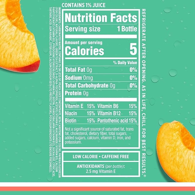 Sparkling Ice, Peach Nectarine Sparkling Water, Zero Sugar Flavored Water, with Vitamins and Antioxidants, Low Calorie Beverage, 17 fl oz Bottles (Pack of 12) thumbnail 5