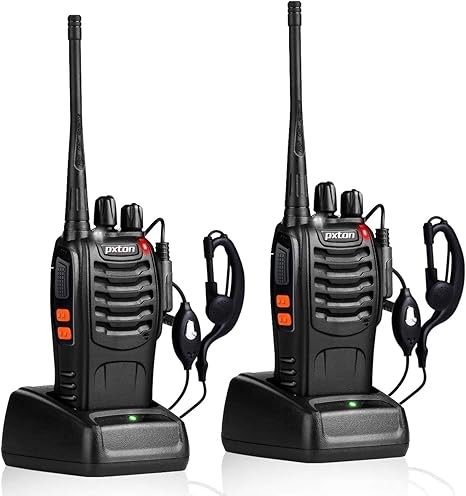 Walkie Talkies Rechargeable Long Range Two-Way Radios with Earpieces,2-Way Radios UHF Handheld Transceiver Walky Talky with Flashlight Li-ion Battery and Chargerï¼ˆ2 Packï¼‰