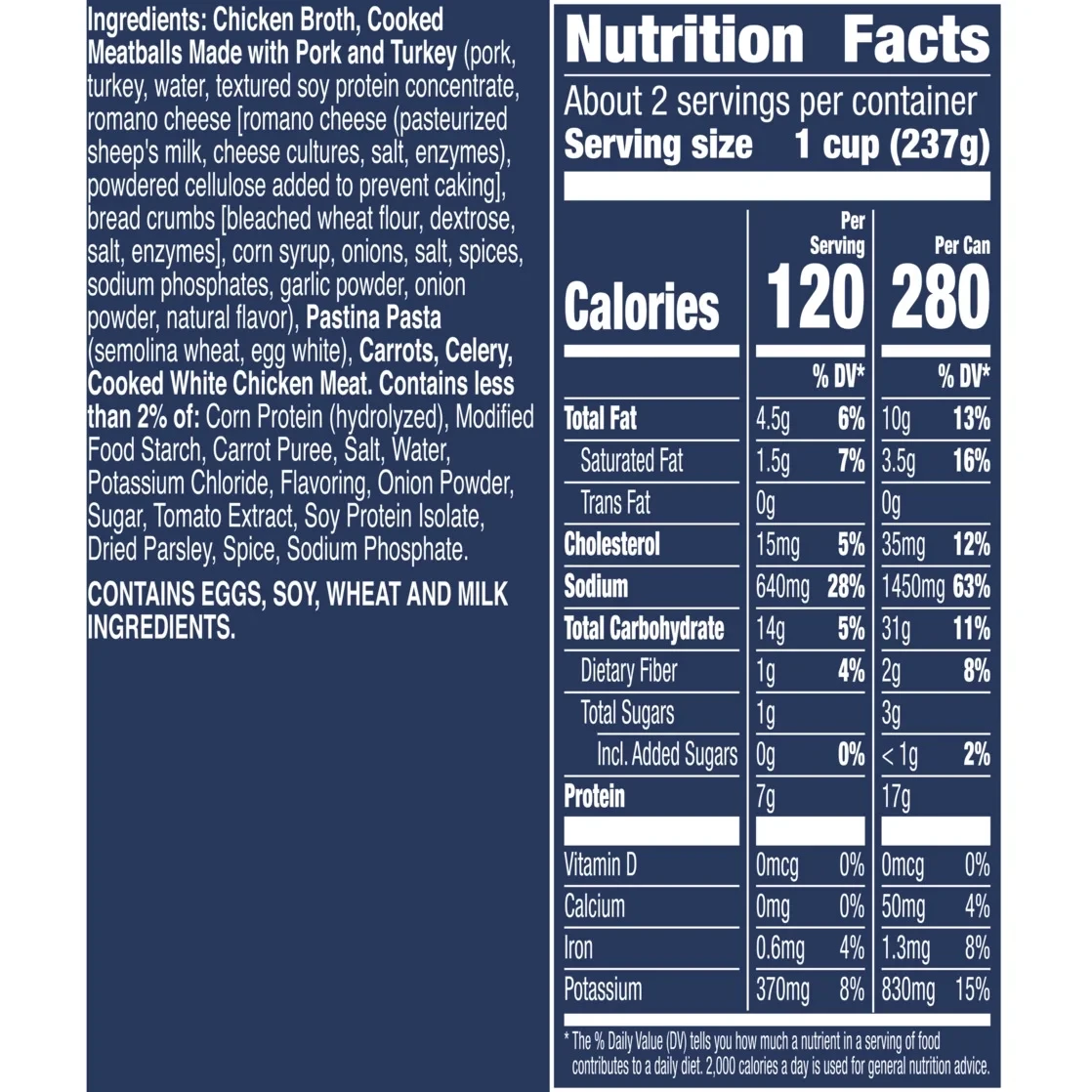 Progresso Chickarina Soup, Traditional Canned Soup, 19 oz thumbnail 3