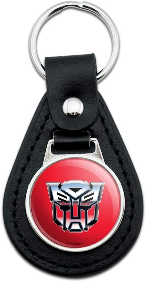 GRAPHICS & MORE Black Leather Transformers Autobot Symbol Retro Keychain