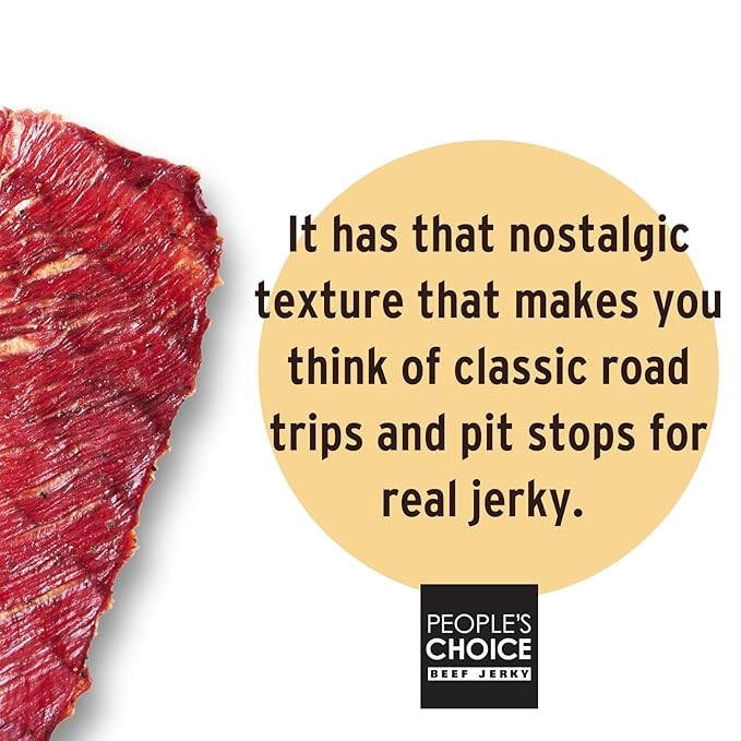 People's Choice Beef Jerky - Classic - Original - Big Slab - Whole Muscle Premium Cuts - Bulk Jerky Package - Thin Sheets - Low Sodium Low Salt High Protein Meat Snack - 15 Count, 1 Bag thumbnail 3