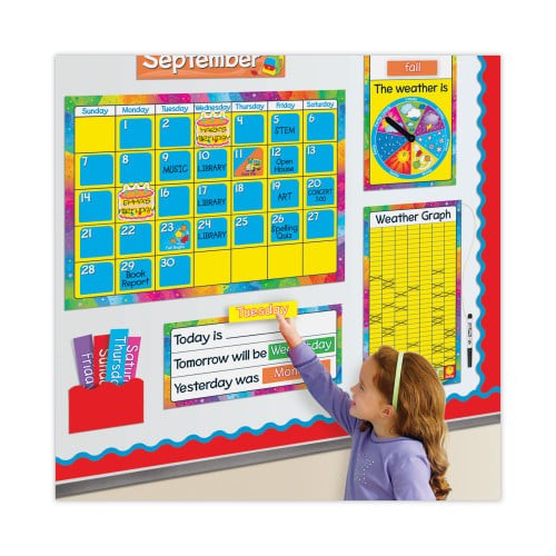 TREND Year Around Calendar Bulletin Board Set, 12-Month Calendar, 22" x 17", Assorted Colors, 106/Set (T8096) thumbnail 2