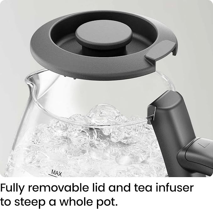 Chefman Electric Kettle with Tea Infuser, 1L 1500W, Removable Lid for Easy Cleaning, Boil-Dry Protection, Stainless Steel Filter, BPA Free, Auto Shut Off Hot Water Boiler, Small Electric Tea Kettle thumbnail 7