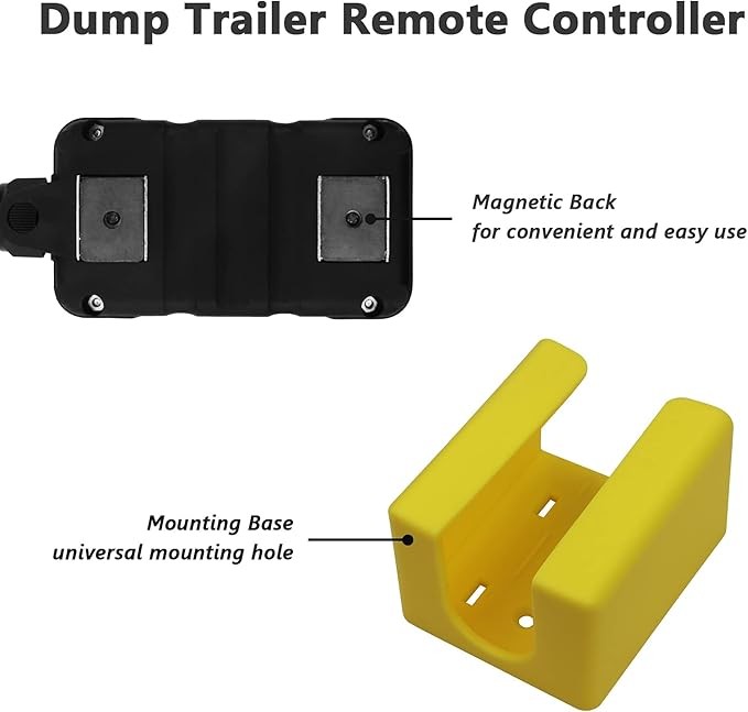 Dump Trailer Remote Control Switch,4 Wires Dump Trailer Remote 12v DC Hydraulic Pump Power Unit Up Down Control Switch for Double Acting Hydraulic Dump Trailer Controller Truck Tipper Lift Gate Hoist thumbnail 6