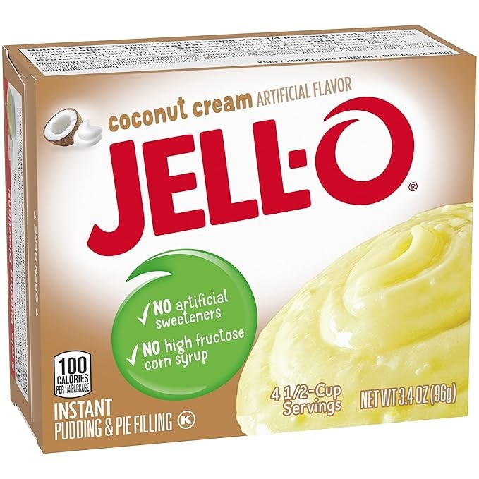 Jell-O Coconut Cream Instant Pudding & Pie Filling Mix (24 ct Pack, 3.4 oz Boxes) thumbnail 2