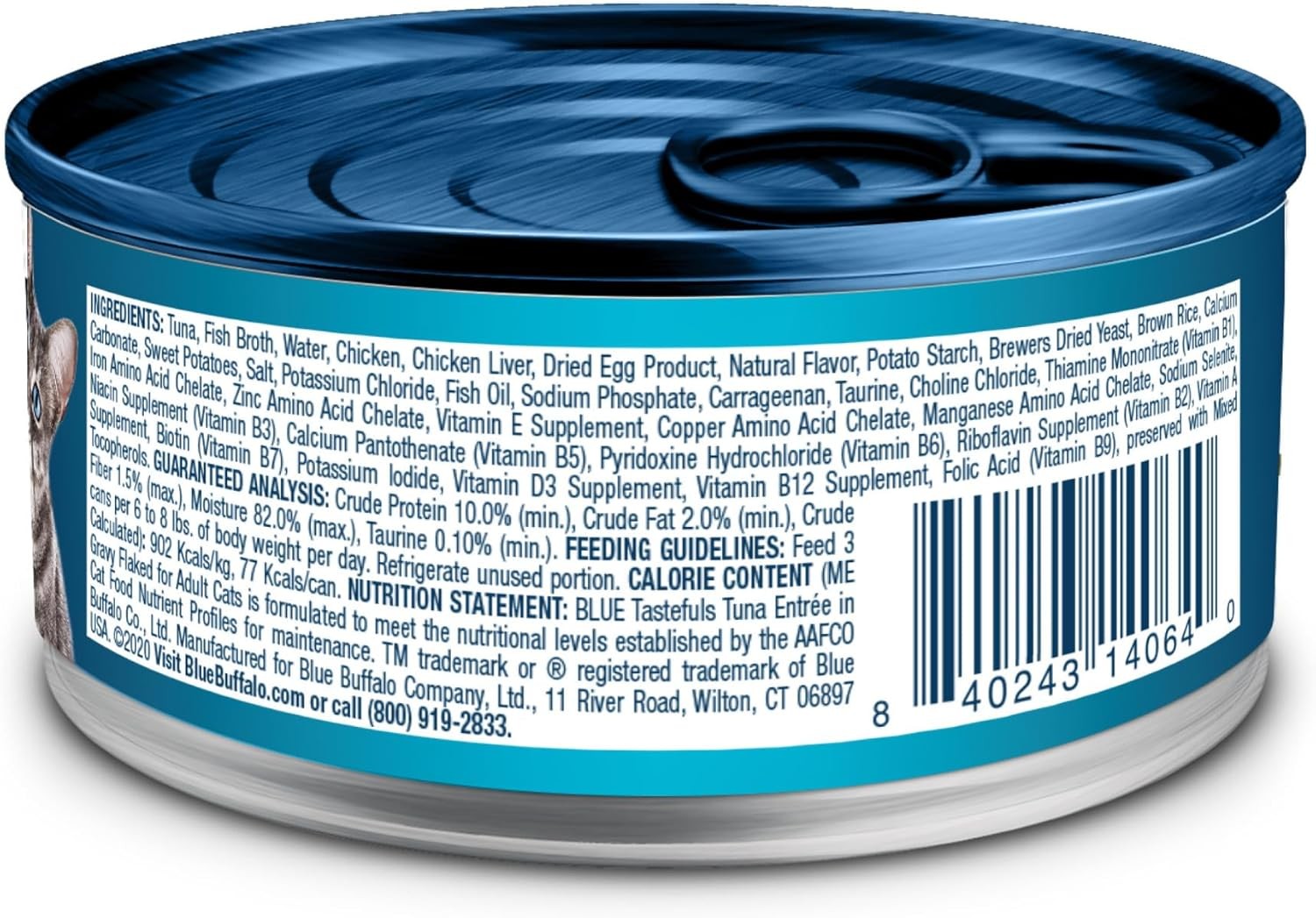 Blue Buffalo Tastefuls Flaked Wet Cat Food, Made with Natural Ingredients, Tuna, 3-oz Cans (24 Count) thumbnail 4