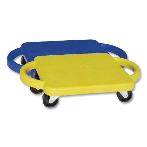Champion Sports Scooter with Handles, Blue/Yellow, 4 Rubber Swivel Casters, Plastic, 12 x 12 (PGH12) thumbnail 5