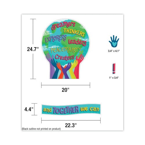 Carson-Dellosa Motivational Bulletin Board Sets, 47-Piece Set, One World, 24.7" x 20", Multicolor (110488) thumbnail 4