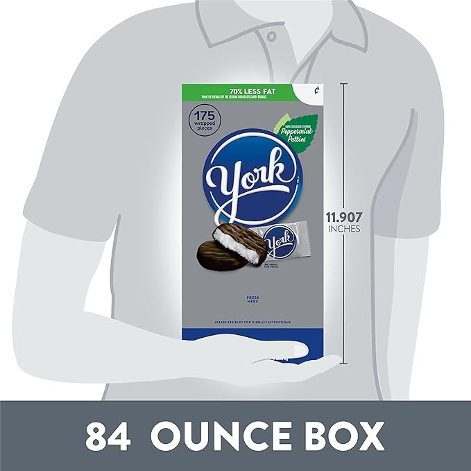 YORK Dark Chocolate Peppermint Patties, Candy Bulk Box, 84 oz (175 Pieces) thumbnail 7