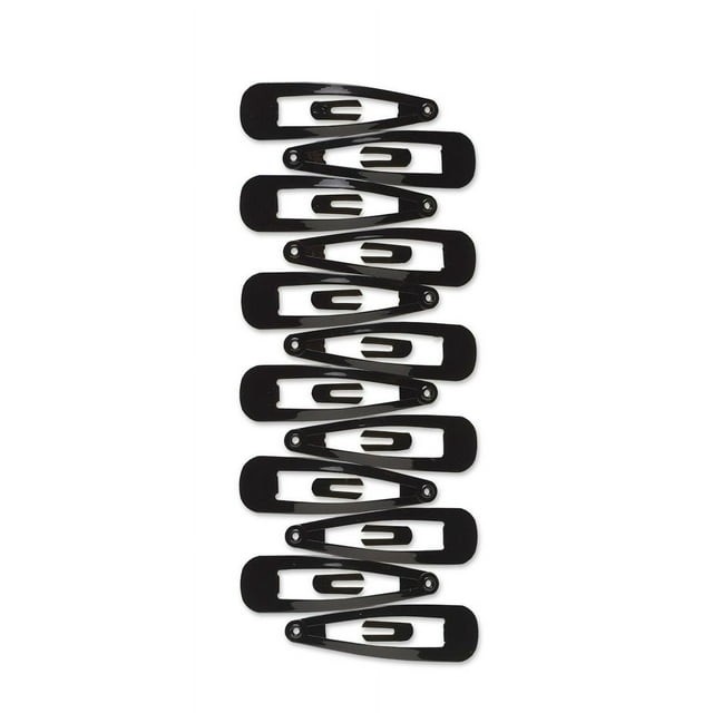 Scunci Open Center Metal Snap Clip Hair Barrettes, Black, 12 Count thumbnail 4