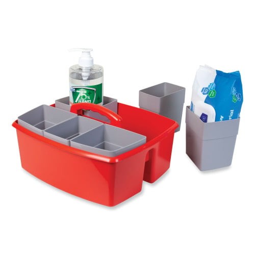 Storex Large Caddy with Sorting Cups, Red, 2/Carton (00981U02C) thumbnail 2