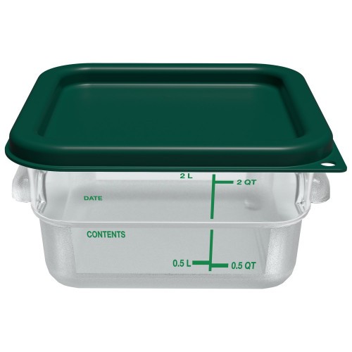 Carlisle Squares Polycarbonate Food Storage Container, 2 qt, 7.13 x 7.13 x 3.8, Clear, Plastic (1195007) thumbnail 4