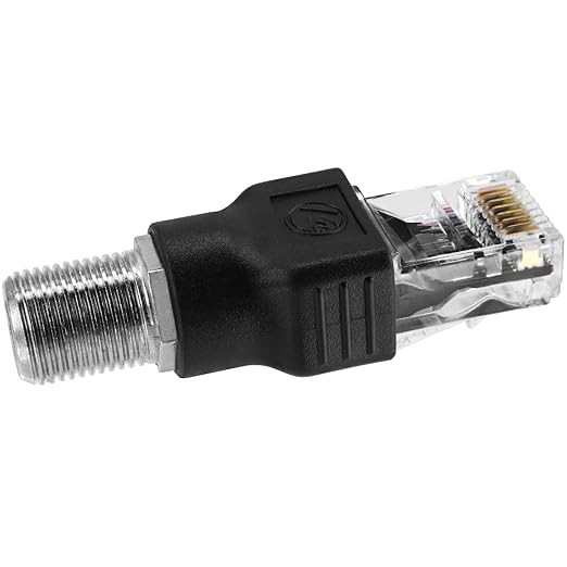 RF to RJ45 Converter Adapter, 2 Pack F Female to RJ45 Male Ethernet Adapter Coaxial Coupler Coax Straight Connector thumbnail 3