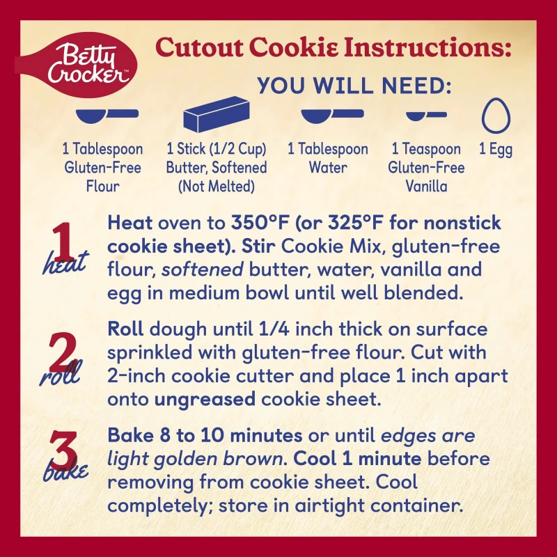 Betty Crocker Gluten Free Sugar Cookie Mix, 15 oz. thumbnail 3