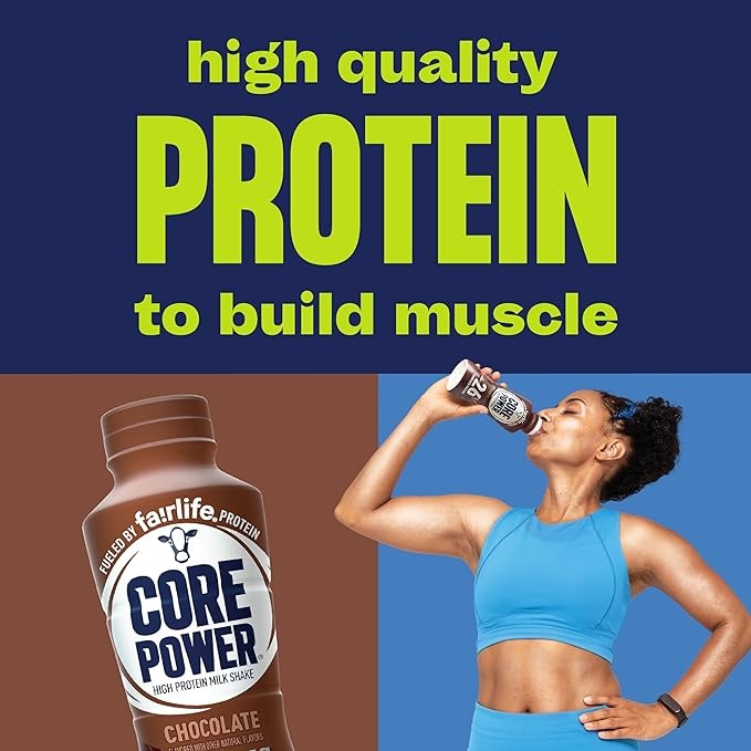 Core Power Protein Shake, Chocolate, 26g Bottle, 14oz, 12 Pack thumbnail 3