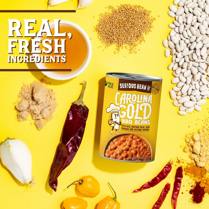 SERIOUS Bean Co Carolina Gold BBQ Beans, 15.75 Oz Can thumbnail 2