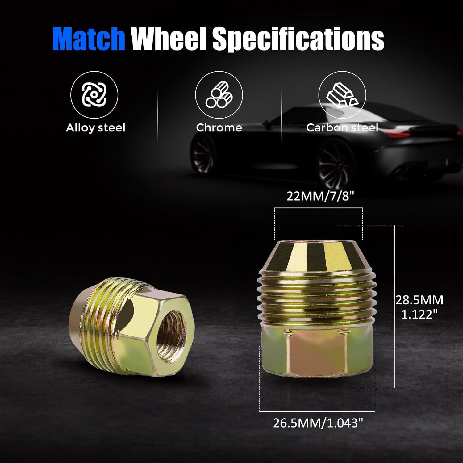 32PCS M14x1.5 OEM Factory Wheel Lug Nuts Replacement for Silverado Sierra 1500 Yukon Avalanche Suburban Express 1500 C1500 K1500 Escalade Traverse - 6 Lug Zinc Alloy Wheel Nuts thumbnail 6