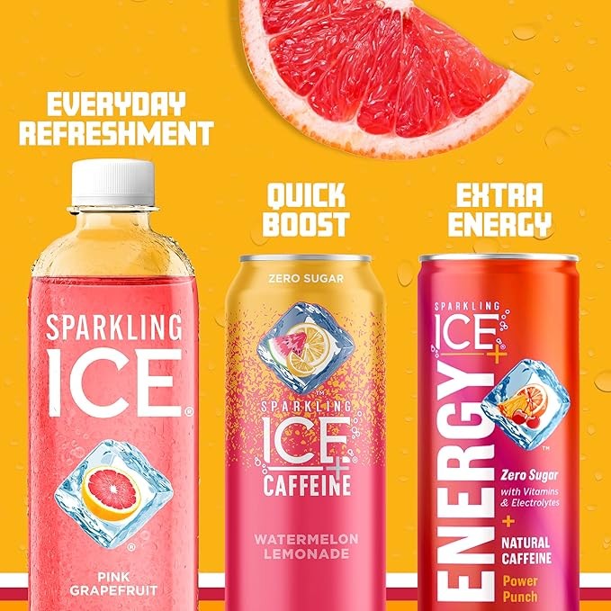 Sparkling Ice, Pink Grapefruit Sparkling Water, Zero Sugar Flavored Water, with Antioxidants and Vitamins, Zero Sugar, 17 fl oz Bottles (Pack of 12) thumbnail 4