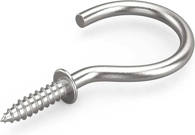 1 Inch Metal Cup Hooks Ceiling Screw Hooks 100 Pcs for Attachment and Suspension, Silver thumbnail 6