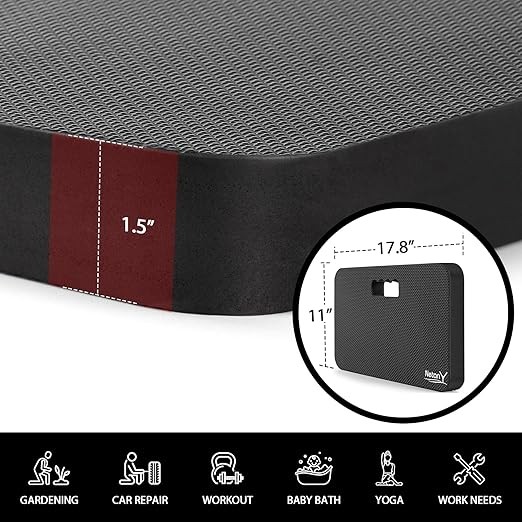NETANY Extra Thick Kneeling Pad for Gardening, Comfortable Knee Pad Cushion, Extra Large Foam Kneeler Mat for Gardening, Baby Bath, Workout, Exercise & Yoga, Mechanic, 17.8 x 11 x 1.5 in, Black thumbnail 3