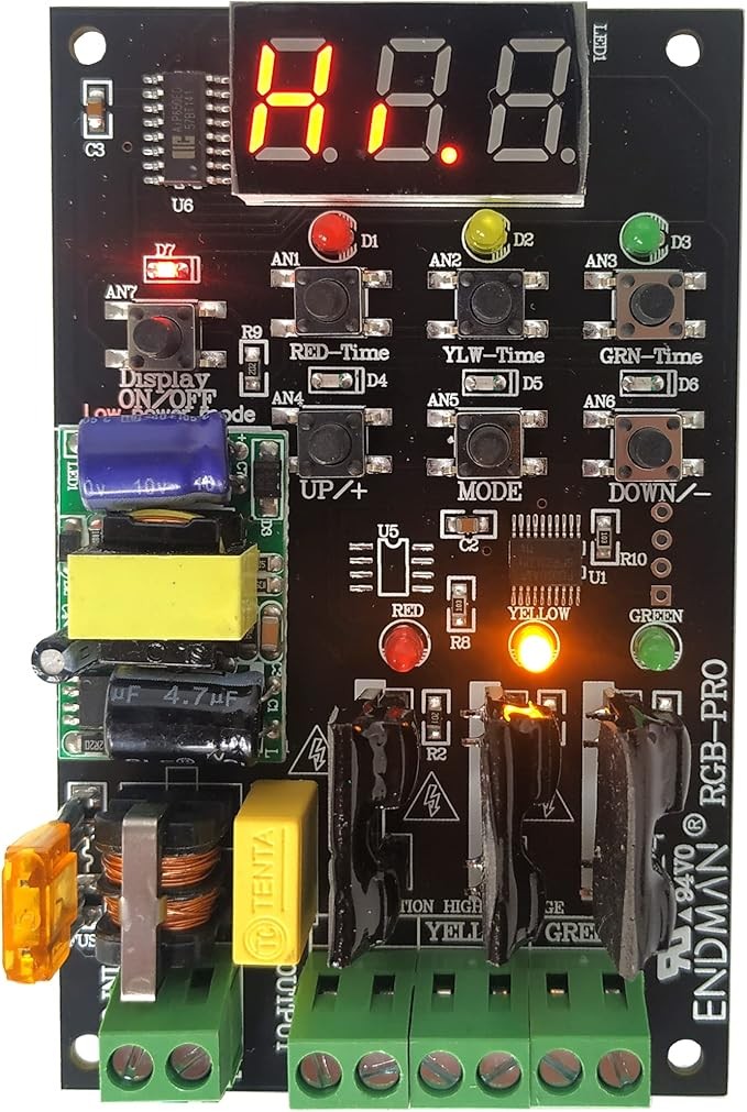 Traffic Light Controller Sequencer with 39+ Sequences 3 Channel 80VAC-260VAC Complete Accessories LED Display thumbnail 3