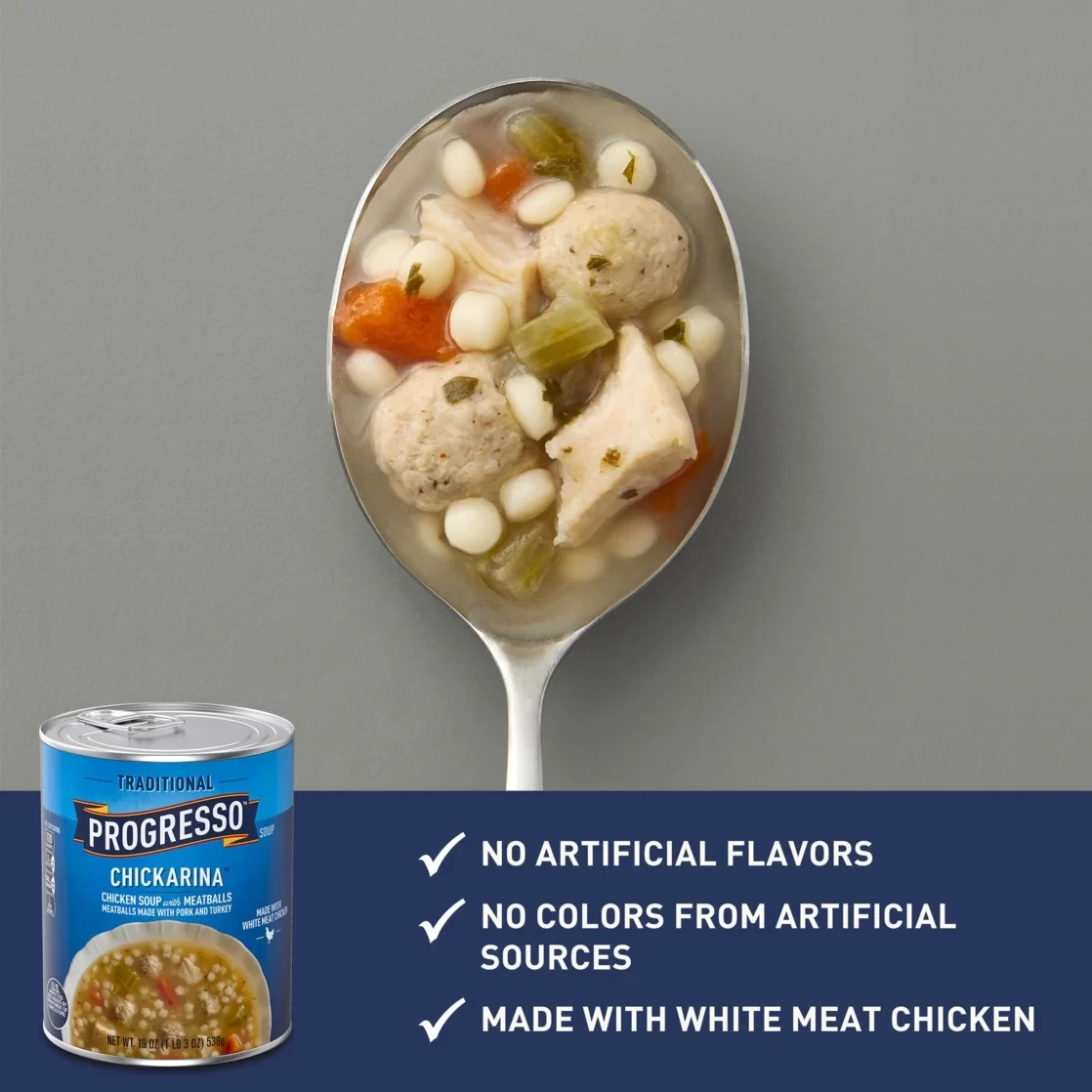 Progresso Chickarina Soup, Traditional Canned Soup, 19 oz thumbnail 5