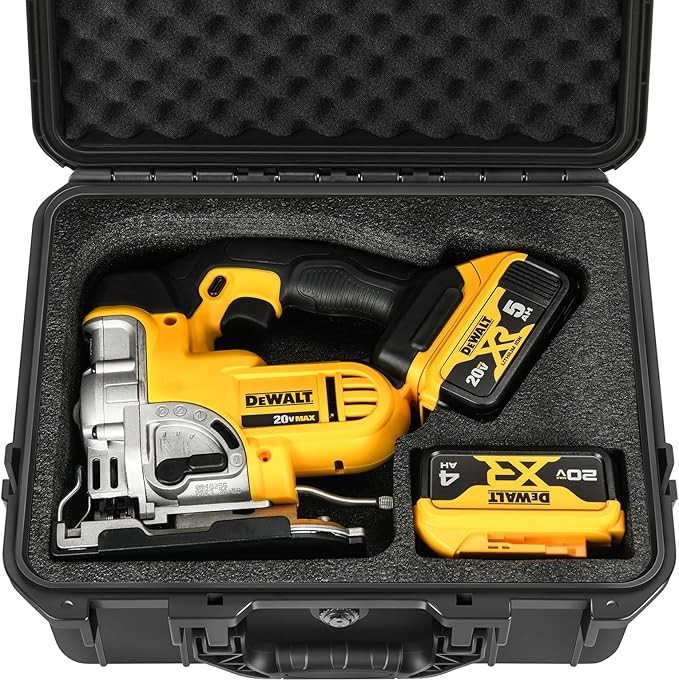Case for Dewalt Jigsaw Power Tool - Waterproof Hard Tool Box for Dewalt 20V Jig Saw DCS334B | DCS331B, Power Tool Combo Kit Bag for Dewalt Herramientas 20V Max Cordless Jig Saw Set/Battery (Case Only)
