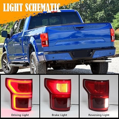 Left Driver Side LED Tail Light with Blind Spot for 2018 2019 2020 Ford F150 Rep thumbnail 5