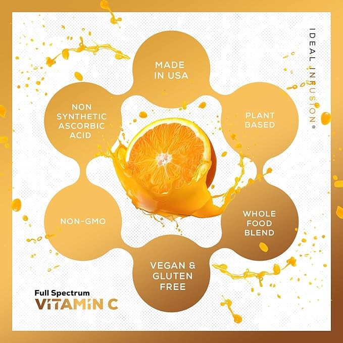 Ideal Infusion Raw Whole Food Vitamin C Complex: Natural Vitamin C Extracted from Organic Oranges and Acerola Cherries with Food Based Bioflavanoids (60 Servings) No Synthetic Ascorbic Acid thumbnail 2