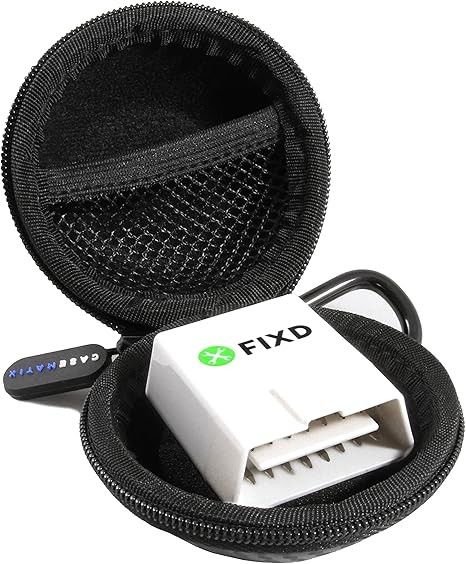 Casematix OBD Carry Case Compatible with FIXD OBD2 Bluetooth Car Diagnostic Tool for Auto Car Health Monitor Device, Case Only