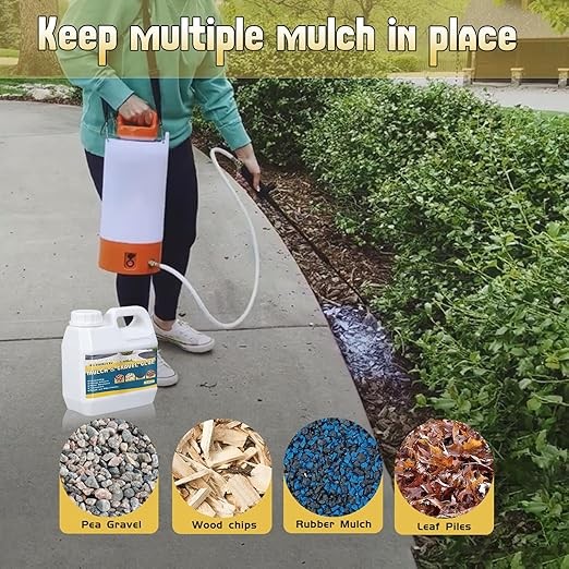 Mulch Strong Glue 64 oz, Concentrate Gravel Glue, for Rocks, Landscaping Pea, Bark, Leaf, Stones & Rubber, Locking Most Mulches thumbnail 2
