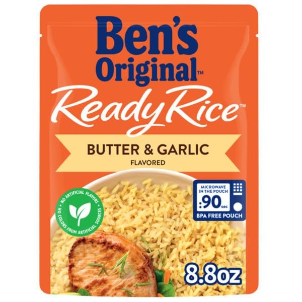 BEN'S ORIGINAL Ready Rice Butter and Garlic Flavored Rice, Easy Dinner Side, 8.8 oz Pouch (Pack of 12) thumbnail 7