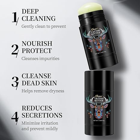 Tattoo Aftercare Butter Balm,Natural Organic Tattoo Cream Moisturizer for Old & New Tattoos Healing Brightener Color Enhance thumbnail 2
