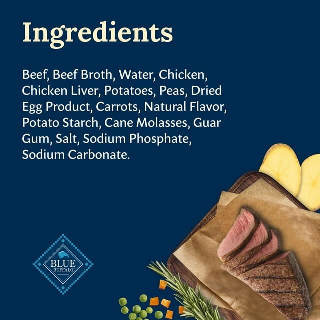 Blue Buffalo Delectables Natural Wet Dog Food Toppers, Hearty Beef, 3-oz Pouch thumbnail 6