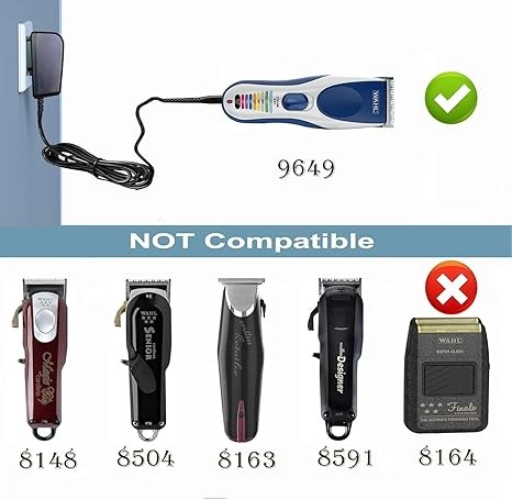 Replacement Charger for Wahl 9649 Hair Clipper, Compatible with Wahl 9649 9649P Color Pro Cordless Trimmer Power Cord thumbnail 2