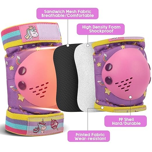 Kids Knee Pads for Girls Boys Toddler 3-8 Years Old Knee and Elbow Pads with Wrist Guards Youth Protective Gear Set for Skateboard Cycling Roller Bike Inline Scooter Skating thumbnail 2