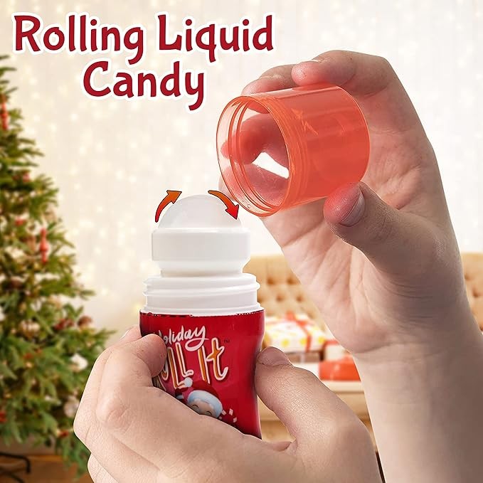 3 Pack | Slime Sour Roller Licker Candy - Assorted, Cherry, Green Apple, Strawberry - Holiday Slime Roll it Licker Candy, Perfect for Christmas Stockings, PiÃ±atas, and Party Favors thumbnail 4