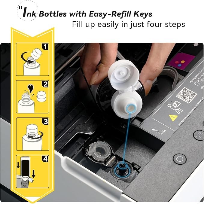 31 Ink Bottle Set, 32XL Black Ink Bottle Compatible for HP Smart Tank 7602 6001 5101 5000 7300 7301 520 580, 31 32 XL Ink Bottles Set for Smart Tank Plus 651 551 Refill thumbnail 4