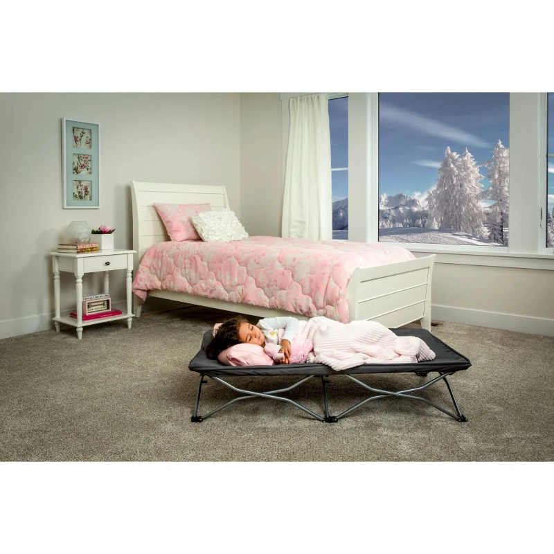 Regalo My CotÂ® Portable Toddler Bed, Gray, Includes Fitted Sheet thumbnail 3