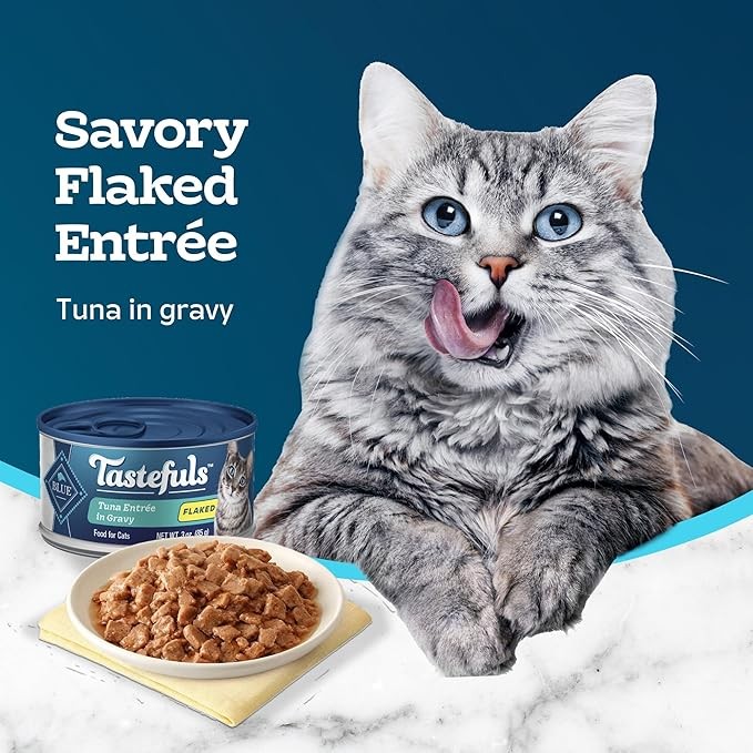 Blue Buffalo Tastefuls Flaked Wet Cat Food, Made with Natural Ingredients, Tuna, 3-oz Cans (24 Count) thumbnail 2