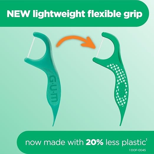 GUM Professional Clean Floss Picks - Extra Strong Shred-Resistant Floss, Easy Grip Handle - Dental Flossers for Adults - Fresh Mint Flavor, 150ct thumbnail 3