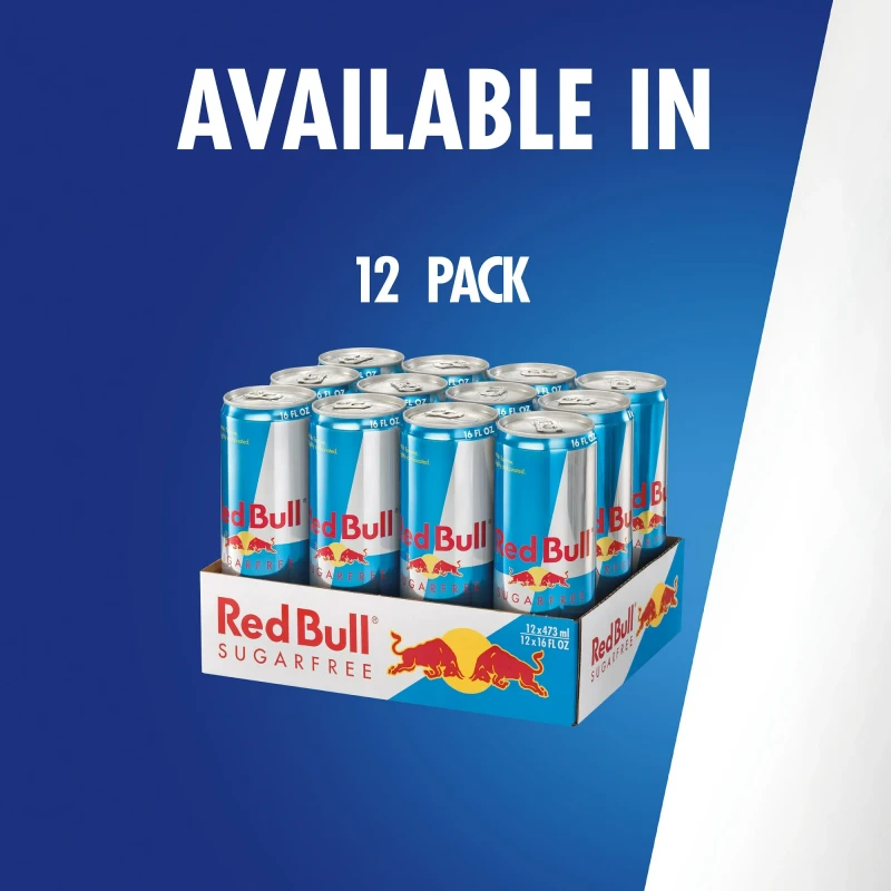 Red Bull Sugar Free Energy Drink, 16 fl oz, Pack of 12 Cans thumbnail 4