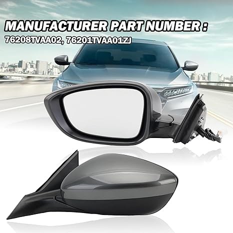 Left Driver Side Mirror Compatible with Honda Accord 2018 2019 2020 2021 Mirrors with Power,Non-Heated,Sport 1.5T, Repalce 76258-TVA-A02 HO1320328, Grey thumbnail 6