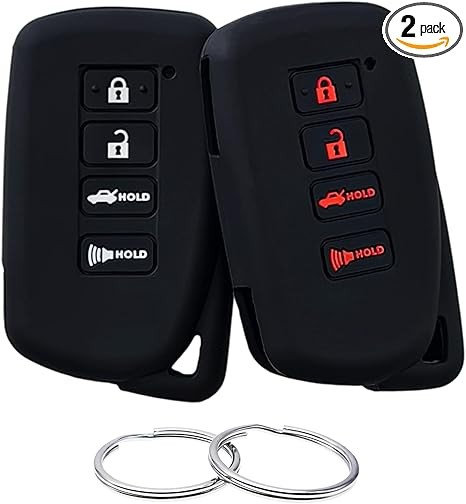 Silicone Rubber Key Fob Cover Compatible with 2013-2021 Lexus ES300h ES350 GS350 GS450h IS200t IS300 IS350 LX570 NX200t NX300h RC350 RX350 RX450h HYQ14FBA
