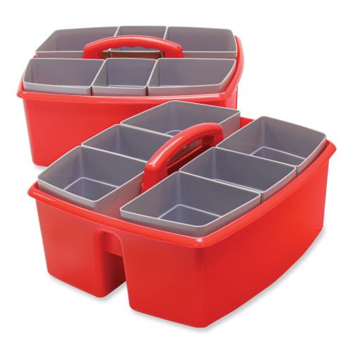 Storex Large Caddy with Sorting Cups, Red, 2/Carton (00981U02C) thumbnail 4