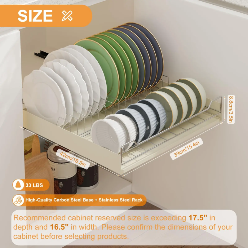 Pull Out Cabinet Organizer, Slide Out Dish Drying Rack for Kitchen Cabinets, Pull Out Shelves for Kitchen Under Sink Organizer thumbnail 3