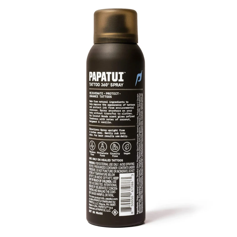 Papatui Men's Enhancing Tattoo 360 Degree Spray, Coconut Woods, 4 oz thumbnail 9